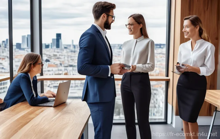 친환경 마케팅 이직 시 고려사항 - **Prompt:** A diverse group of contemporary French consumers, including men and women of various age...