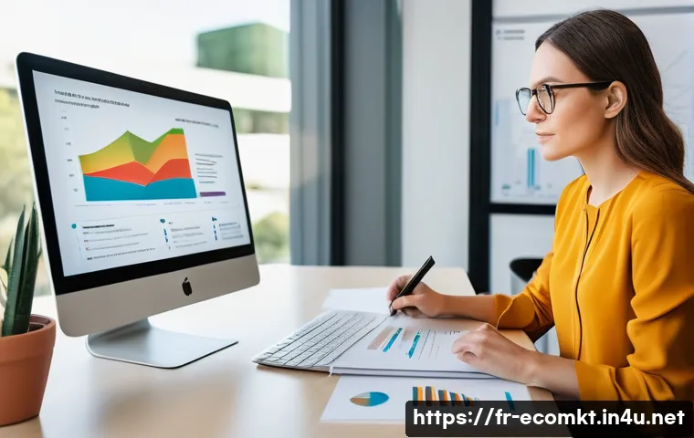 친환경 마케터 이직 후 경험담 - **Prompt: The Eco-Marketing Strategist: Data-Driven Impact.**
    A professional, modern woman in he...